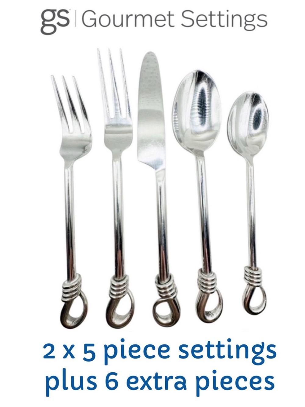 Gourmet Settings Twist 18/10 Stainless Steel Flatware 16 Piece Set